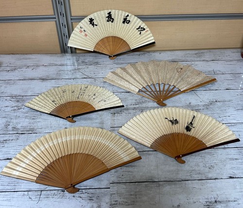 25A07-95N Shinsei Koshiro Fan Packed Together Wooden Old Japan