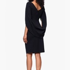 Betsy & Adam Jordan Short Scuba Crepe Draped Back Dress Womens Size 8 Fancy Chic