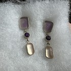 Sonja Grondstra designs, Beach glass , Amethyst, sterling, handmade.. earrings   — photo 1