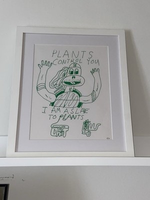 lsdworldpeace Joe Roberts Framed Art Print /100 I Am A Slave To Plants TMNT dmt
