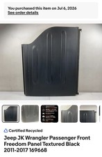 Jeep Jk Wrangler Passenger Front Freedom Panel Textured Black 2011-2017 169668 Jeep Jk Wrangler Passenger Front Freedom Panel Textured Black 2011-2017 169668