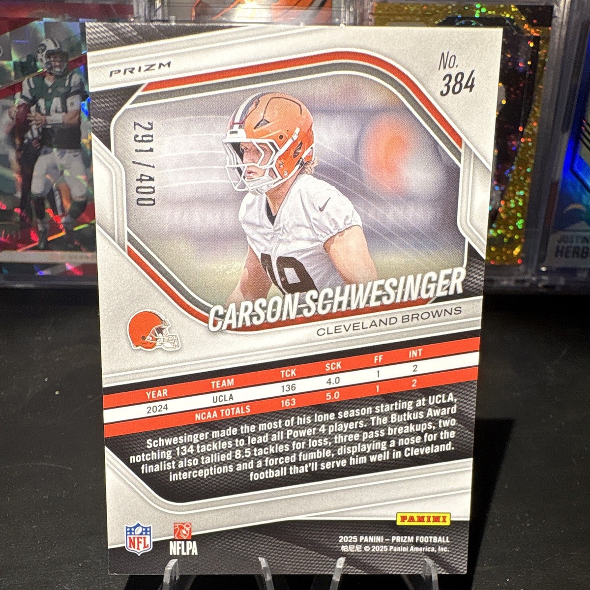 2025 Panini Prizm - Rookies Carson Schwesinger #384 Pandora Prizm