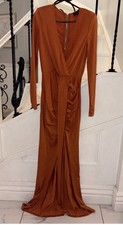 Peace & Love Missguided Womens Size 8 Orange Maxi Dress Occasion Coctail Gown
