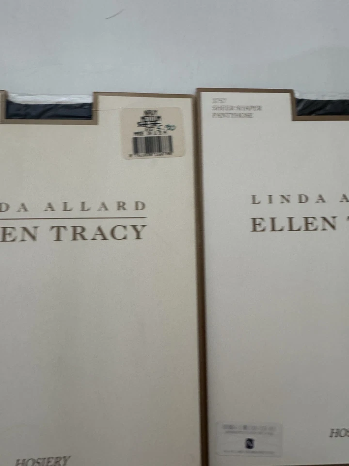 LOT of 6 Linda Allard Ellen Tracy Shaper Top pantyhose Size MEDIUM Navy & Black - Image 3 of 4