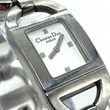 Battery Dior Pandiola Wristwatch Cd Logo Bracelet Silver