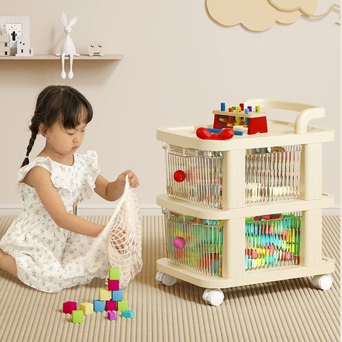 Transparent Trolley Storage Shelf Household Storage Cabinet Household Storage - Picture 4 of 16
