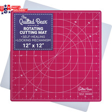Rotating Cutting Mat 12" X 12" - Locking  Rotating Self Healing Cutting Board f