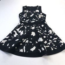 Banana Republic 12 A-Line Women's Mini Above Knee Dress Black All Over Print