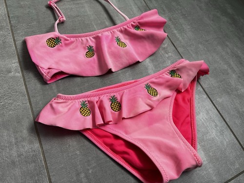 Bikini Gr. 110 Mädchen pink Ananas zweiteilig baden
