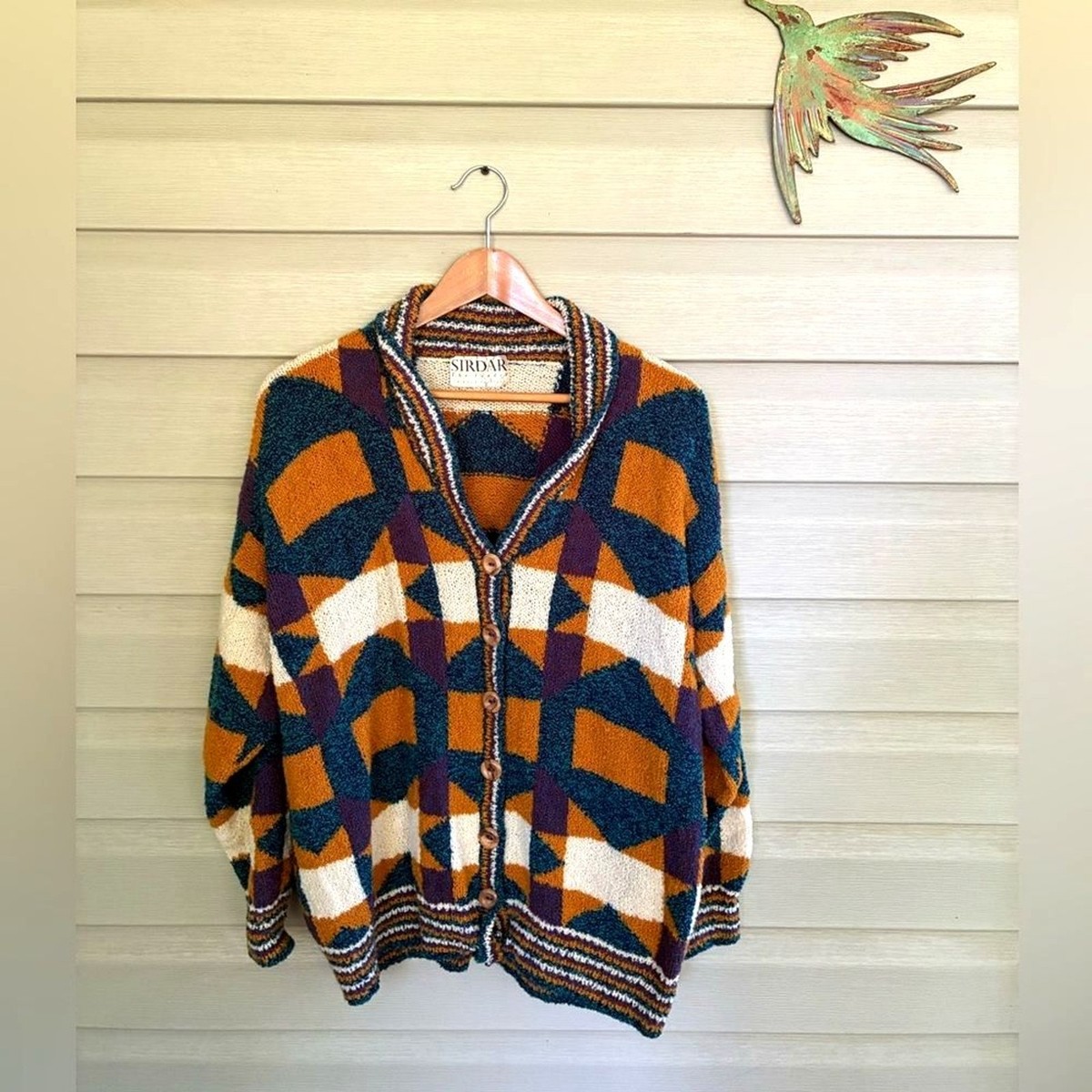 Vintage 90s SIRDAR handknit grandpa cardigan View 2