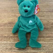 NWT Ty Beanie Baby Erin Irish Bear St Patrick Clover Retired 1997 First Edition