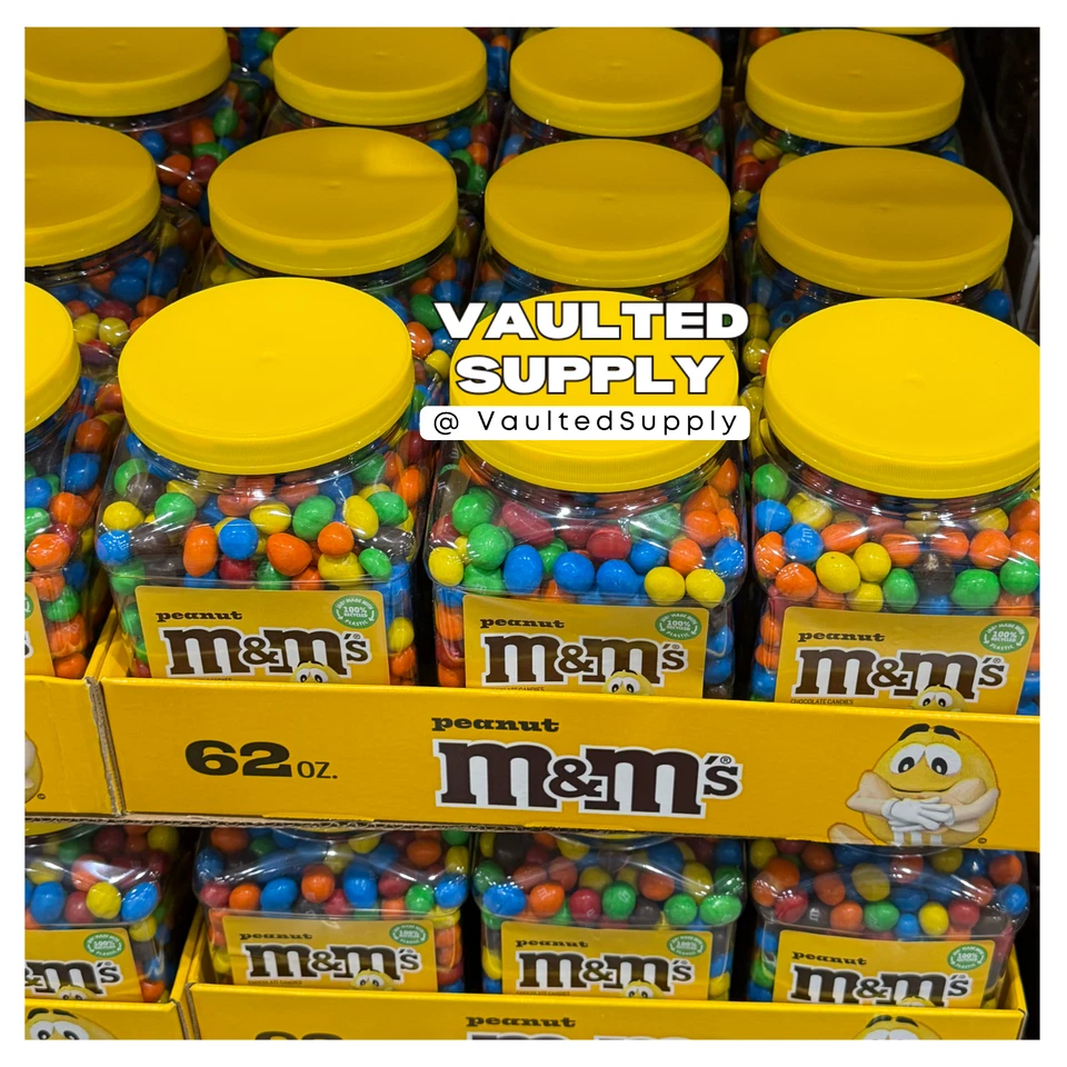 M&M’S Peanut Chocolate Candy 2 Pack 62 oz Jars – Resealable Party Size Fresh - Image 3 of 4