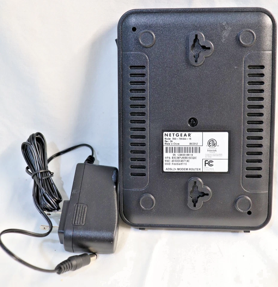 B90-755044-15 Netgear 7550 Frontier ADSL2+ Modem Router MT12-4120100-A1 Intertek - Image 4 of 4