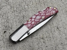Classic Manual Pocket Knife Chrome Pink 4” Closed Sharp Elk Ridge OG Vintage