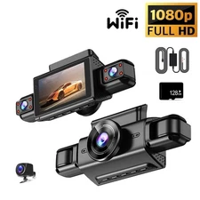 1080P Dash Cam Front and Rear Inside,4 Channel Camera FHD  Recorder G-Sensor NEW