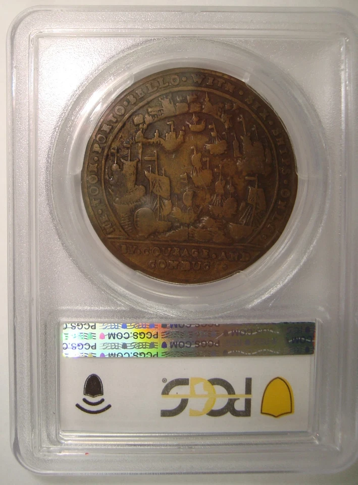 1739 Admiral Vernon Medal, Porto Bello with Vernon's Portrait Alone PCGS VF20 - Image 2 of 4