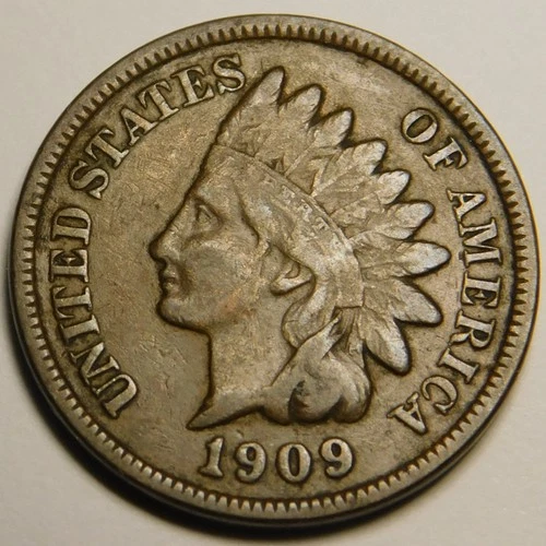 1909 Indian Head Cent Penny F-VF  "Actual Coin Pictured"