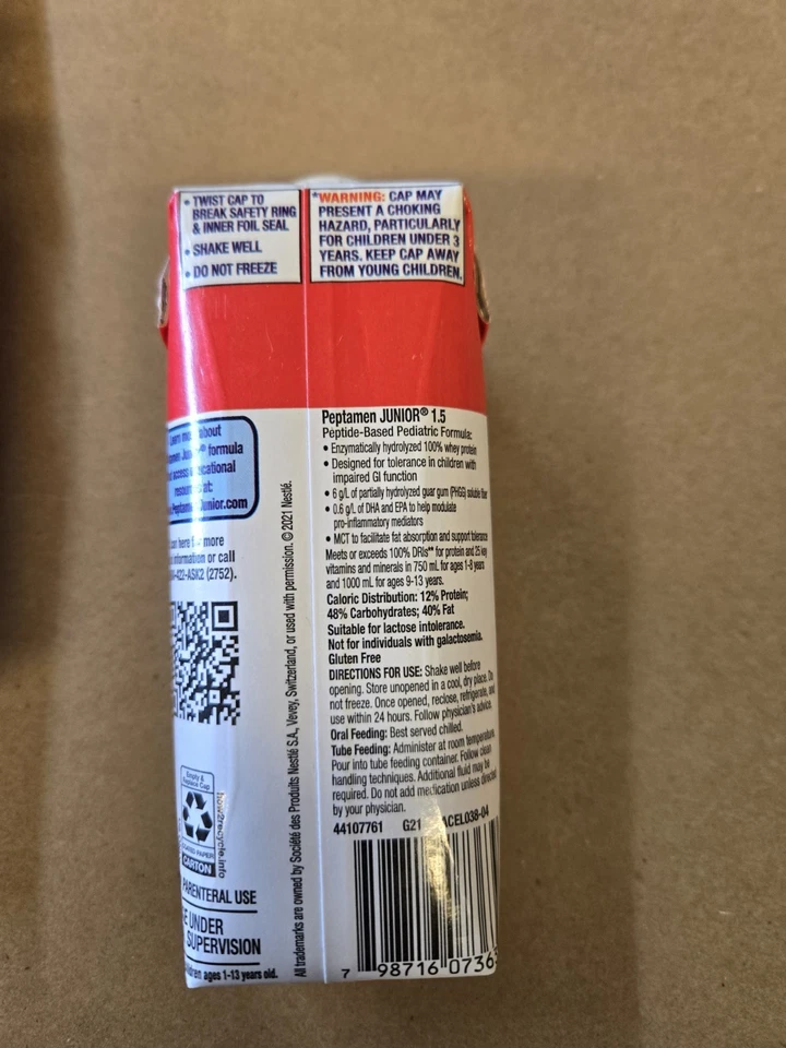 Peptamen Junior Jr 1,5 sin sabor 8,45 oz, estuche de 24, caducidad el 5 de enero de 2026 Foto 4 de 4