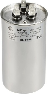 AC Capacitor 60+5 uF MFD 370V 440VAC CBB65 Dual Run Circular Sta Model: 60+5uF