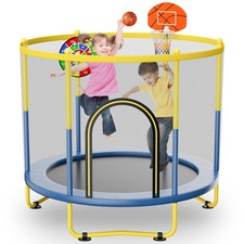 6FT Indoor Trampoline for Kids Ages 1-8, 72" Mini Toddler Indoor  Outdoor Tr...