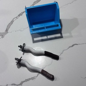 Pet Bird Cage Setup Play On Grooming Perches High Back Blue Feeder/Water Cup