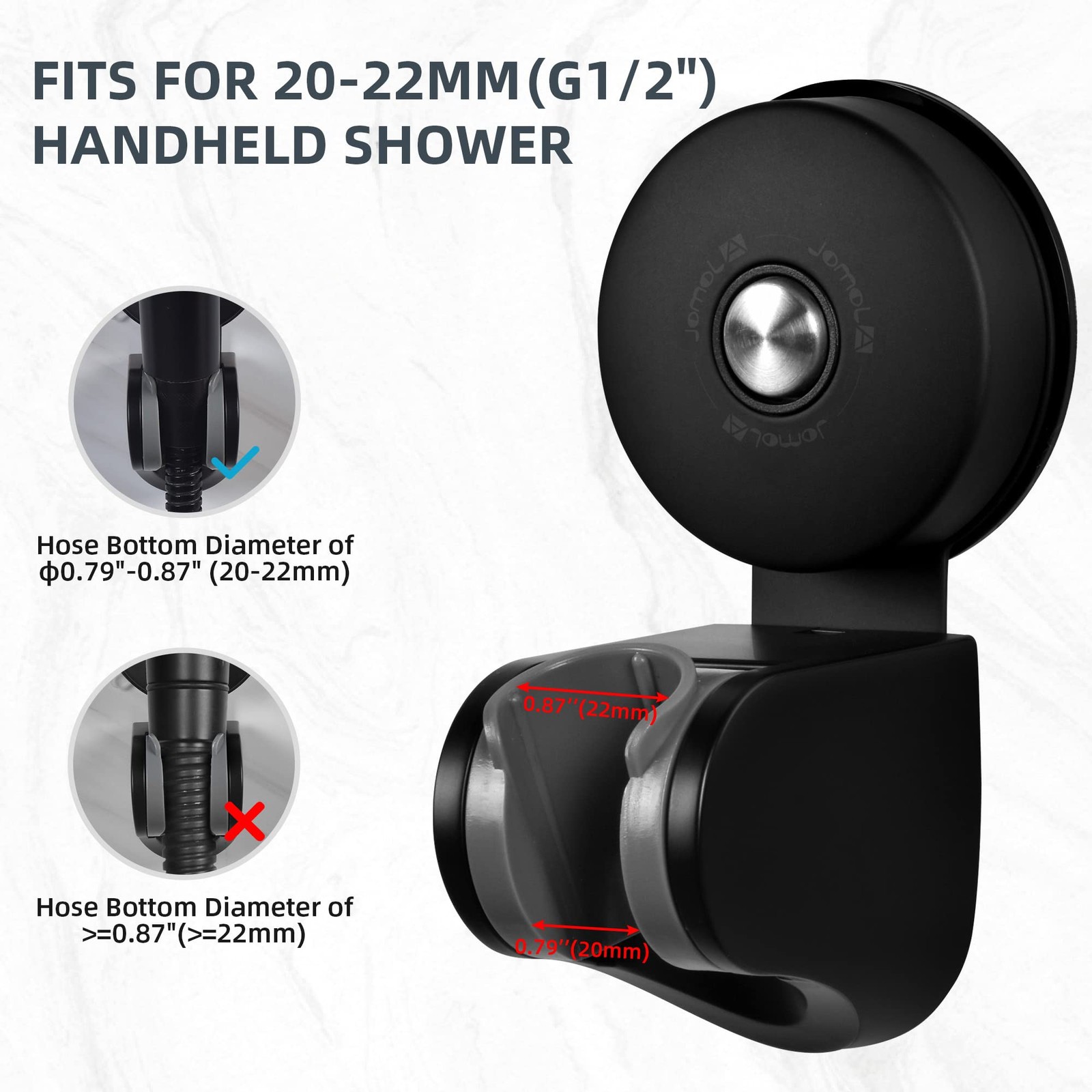 Support de douche mural orientable et étanche fixation forte argent - 2