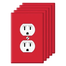5 PACK Duplex Outlet Switch Cover Wall Plate Receptacle Plug Cover (1-Gang )