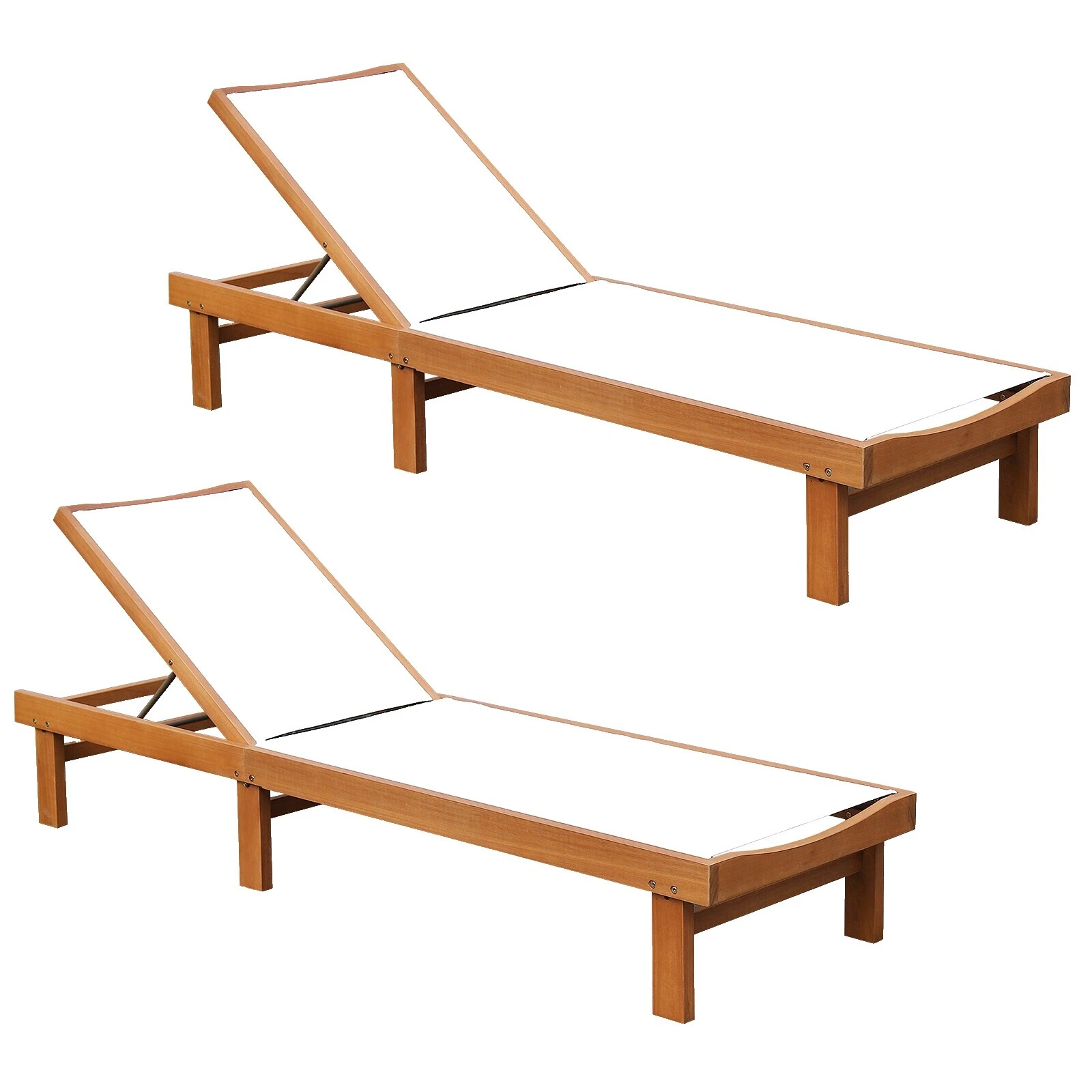 Madera y tela Silla de patio blanco Sillas de Patio