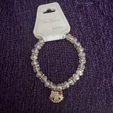Hello Kitty Beaded Clear Stretchy Bracelet. New  Free Shipping