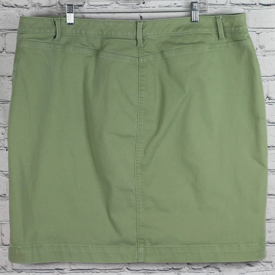 Falda Talbots Mujer Talla Grande Falda Pequeña 20WP Denim Recto Verde Salvia Foto 2 de 4