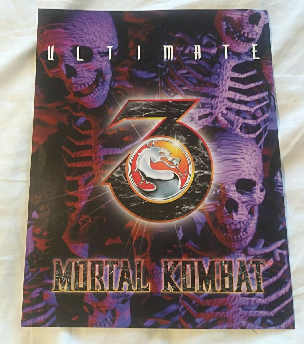 ULTIMATE MORTAL KOMBAT 3 Original Promo VIDEO ARCADE GAME Flyer MIDWAY  Brochure