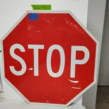Stop Sign 30" Authentic Retired Street Traffic Road Sign Lot 12-524
