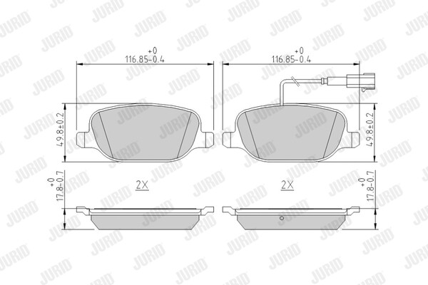 JURID 573348J brake pad set, disc brake for Alfa Romeo