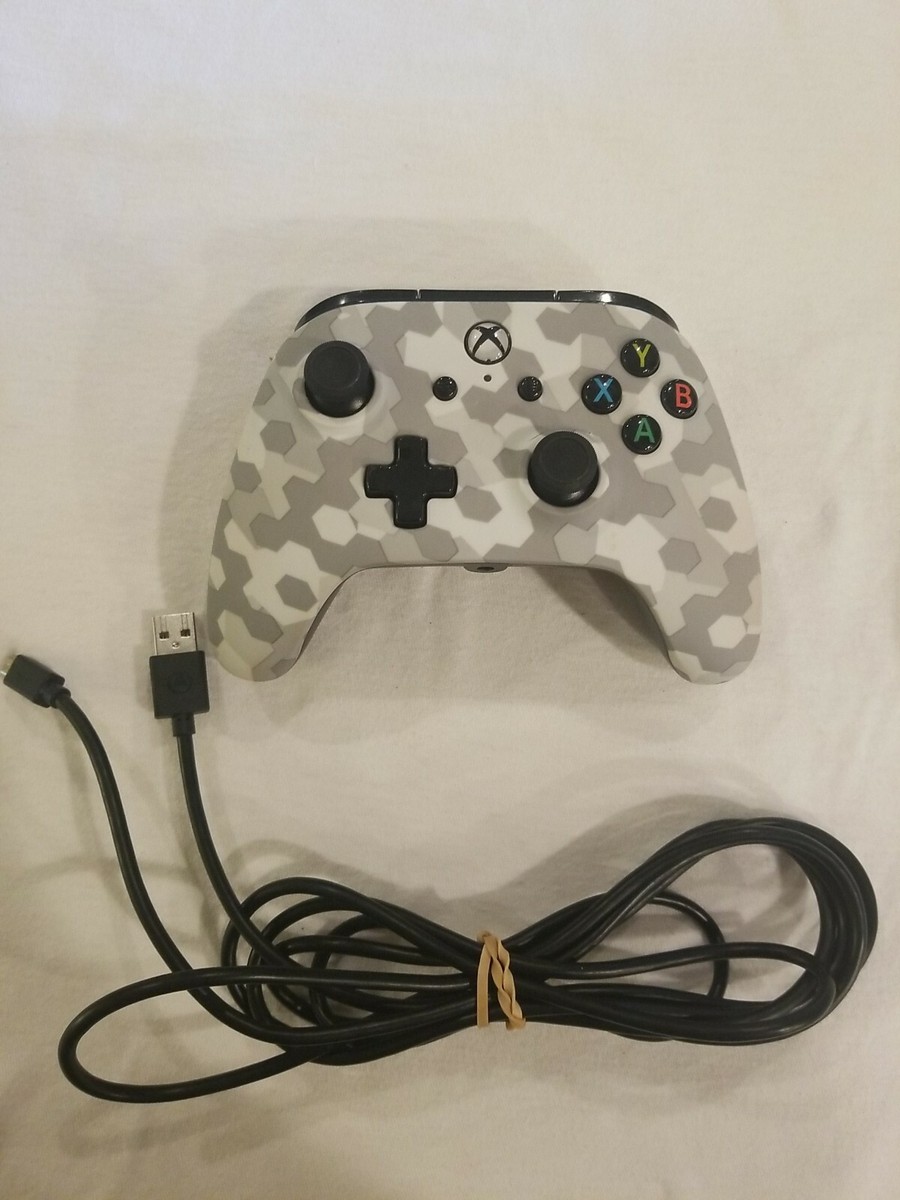 PowerA 1508486-01 White Hex Camo Xbox One Wired Controller W