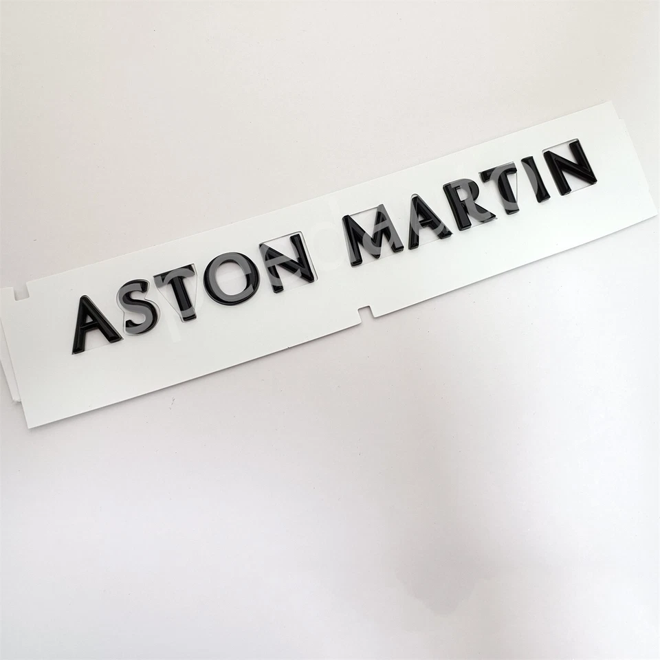 Aston Martin DB11 DB9 New Vantage Rear Script Gloss Black Badge JY53-001B40-AA - image 3 of 4