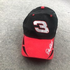 Vintage Dale Earnhardt Hat Adjustable Black Red  #3 Logo Embroidered Spell Out*