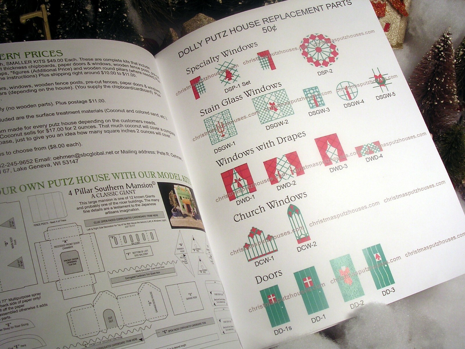 Vintage Christmas Village Cardboard Putz House Japan REPLACEMENT PARTS CATALOG