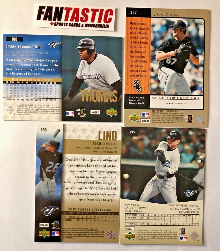 2007 Upper Deck SP Rookie Edition Baseball Card YOU PICK - Image 2 of 2