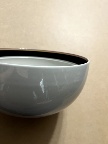 Reimari Arabia Finland Inkeri Leivo Black Rim 2 Piece Set Mixing Serving Bowls - Picture 3 of 12