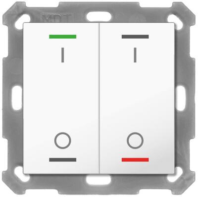 MDT Taster Light 55 o. Temperatursenor 2-fach RGBW Reinweiß