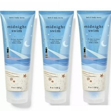 3-PACK BATH  BODY WORKS MIDNIGHT SWIM BODY CREAM 8 FL OZ EACH DISCONTINUED 