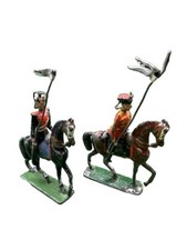 35 Antique Lead Marching Soldiers  Horseback Calvary, Handpainted