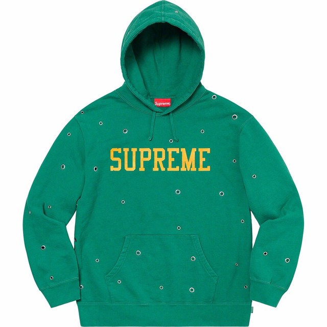 supreme eyelet hoodie red