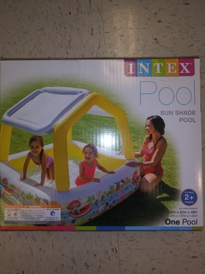 intex inflatable ocean scene sun shade kids swimming pool with canopy 57470ep