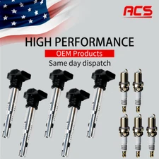 5X OEM Ignition Coil & 5X Iridium Spark Plug For VW Beetle Golf Jetta 2.5L UF575
