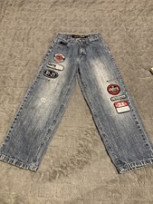 SOUTHPOLE wide leg denim jeans Boys sz 8 vtg 90s y2k baggy hip hop skater