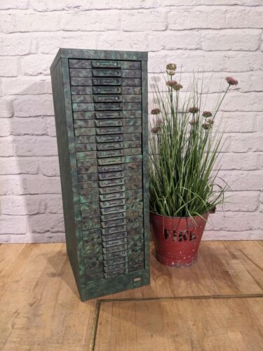 Vintage Painted Camo Camouflage effect  Filing Cabinet - 30 drawers - Picture 1 of 17