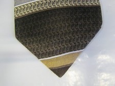 Chez Roffe SILK Tie Necktie 57 x 4 brown gray striped 14394