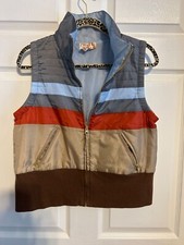 Juniors Ocean Pacific Op Multicolor Stripe Vest Zip Front Size L Euc