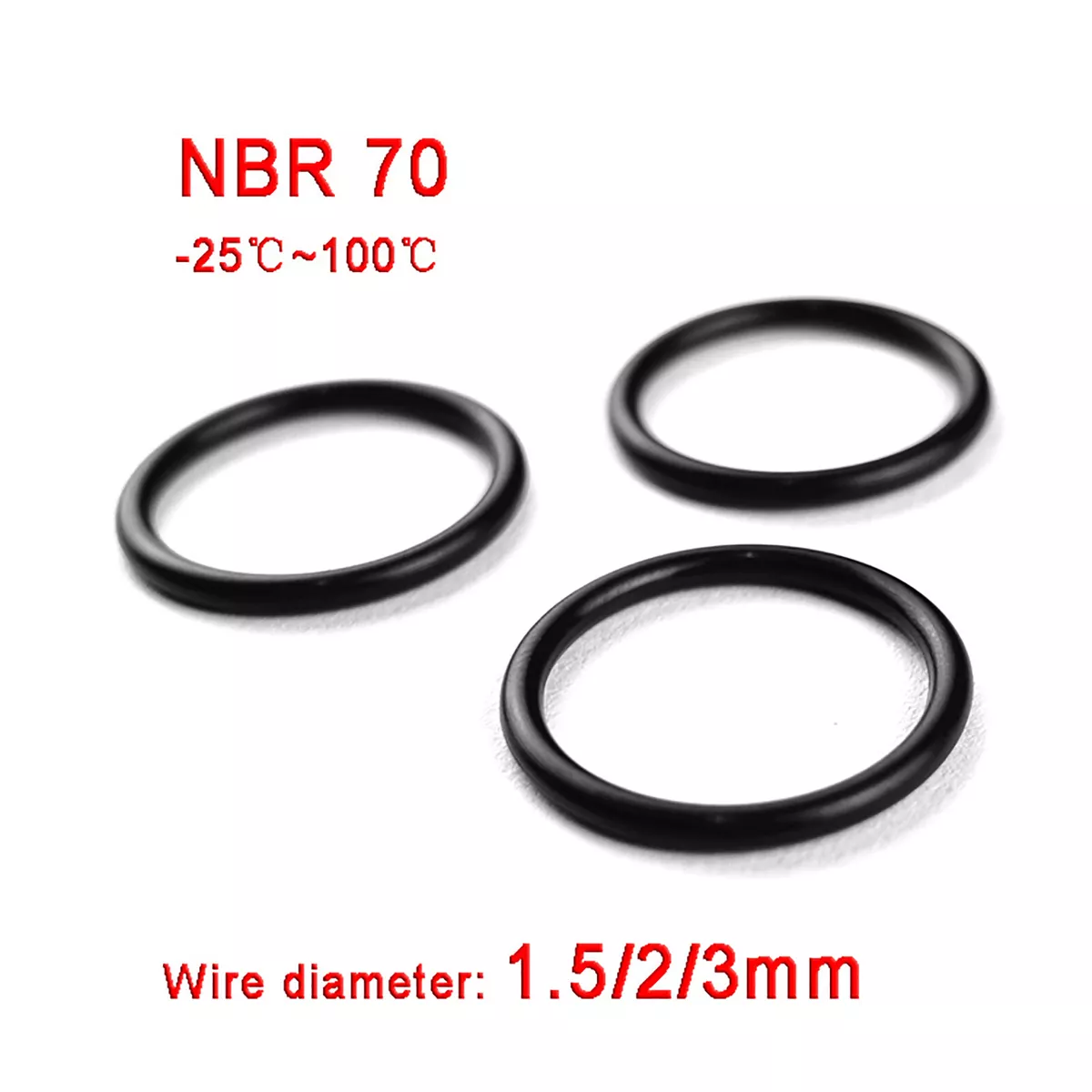 O-Rings NBR Nitrile Rubber O Ring Seals Gaskets 5mm-50mm OD, 1,5/2/3mm  Thickness